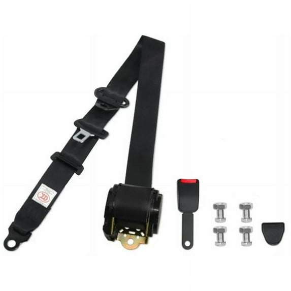 Versatile Restraint System, Universal Seatbelt Kit for Various Vehicles, Ensuring Durability with Stainless Steel Components, Black (1 Pcs)