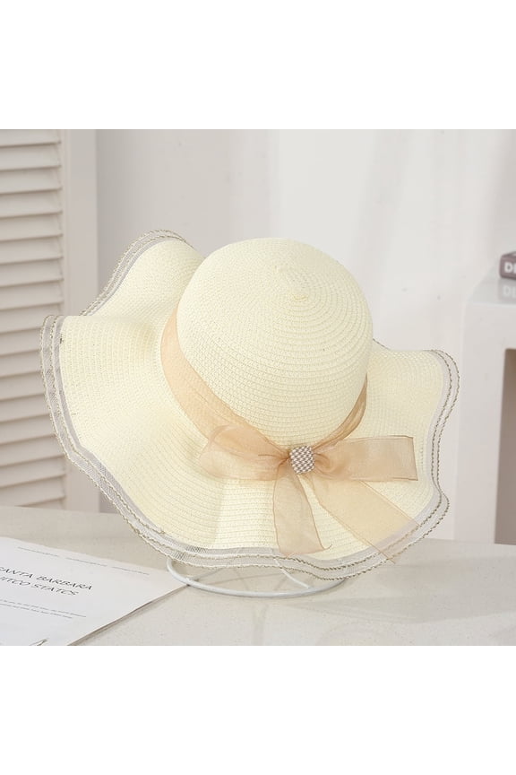 Girls Straw Hat Purse Bag Set Lace Brim Flowers Pearl Summer Beach Sun Hat Princess Shoulder Crossbody Bag Chin Strap