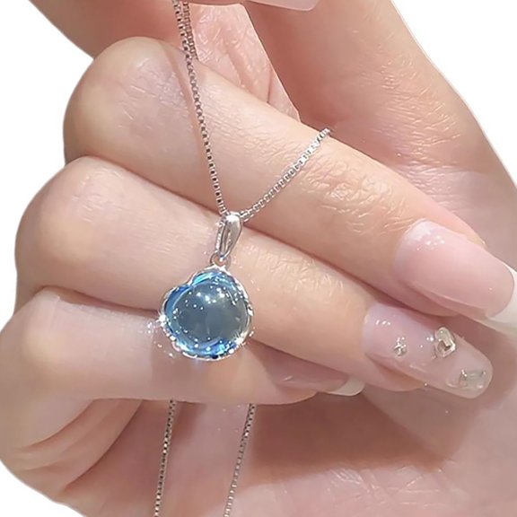 Versatile Round Crystal Necklace Adjustable Length Neckchain for Stylish Women