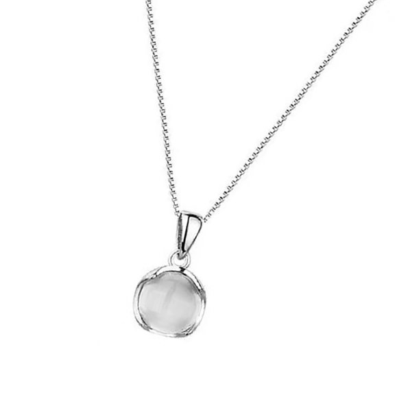 Versatile Round Crystal Necklace Adjustable Length Neckchain for Stylish Women