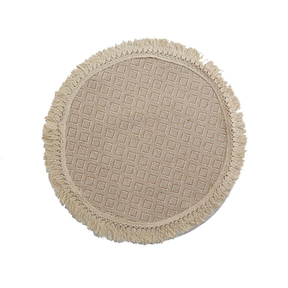 Versatile Round Linen Mats Drinking Coaster Table Mat Place Mats Heat Insulation Mat Non-slip Mat for Table Decorations