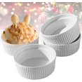 Versatile Set of 4 White 10 oz Souffle Dishes Oven & Microwave Safe