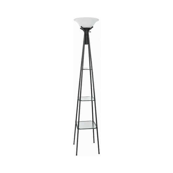 Versatile Shelf Tower Floor Lamp Charcoal Black