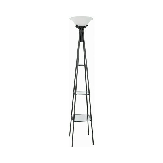Versatile Shelf Tower Floor Lamp Charcoal Black