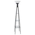 thumbnail image 1 of Gianni 70-inch 3-shelf Frosted Torchiere Floor Lamp Black, 1 of 3