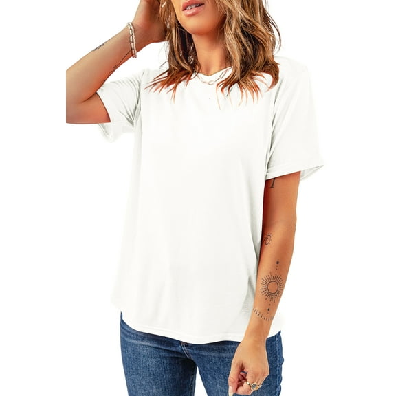 Versatile Short Sleeve T-Shirt: Classic White Crew Neck Design