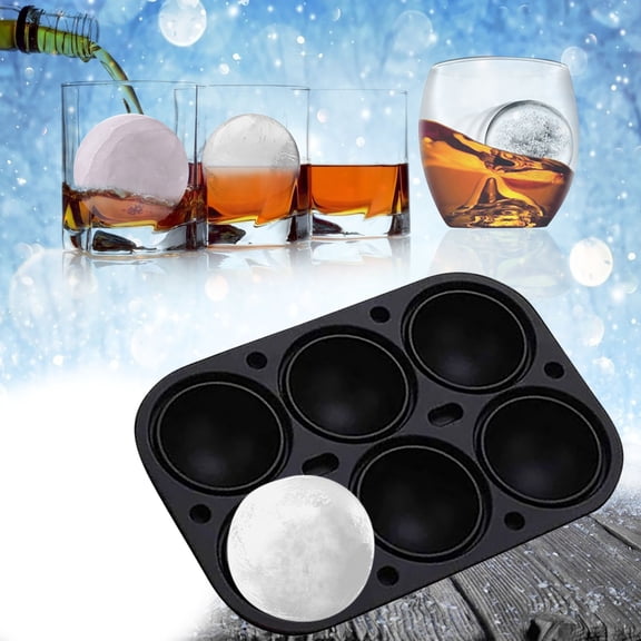 Versatile Silicone Ice Maker for Sphere Ice Balls - Perfect for Cocktails, Iced Tea & More - Space-Saving Design for Easy Freezer Storage A