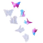 Versatile Silicone Mold For Artistic Keychain And Home Decorations Showcasing Elegant Butterfly And Cranes Forms