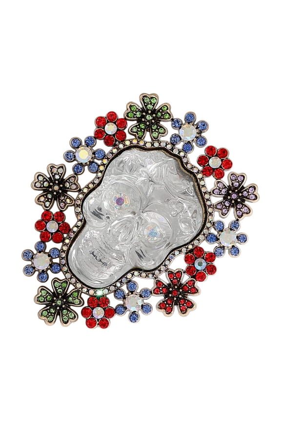 Versatile Skeleton Pin Sturdy Metal Jewelry With Sparkling Stones For Everyday Wear Halloween Celebration