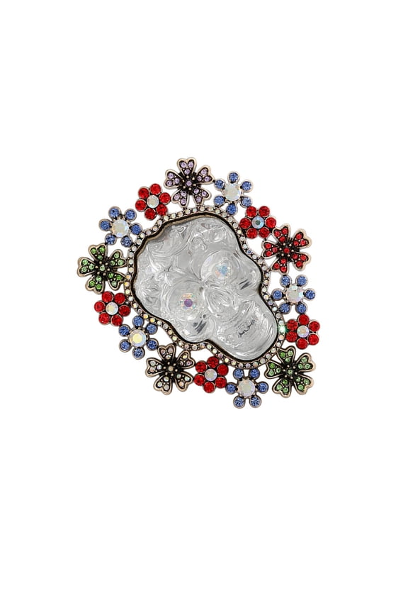 Versatile Skeleton Pin Sturdy Metal Jewelry With Sparkling Stones For Everyday WearHa110weenCelebration