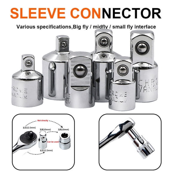 Versatile Socket Adapter Kit, Premium Chrome Vanadium Steel (Cr-V) Reducer Converter Sets For Reliable Tool Conversion, Spring Loaded Ball Ensures Secure Latching, Ideal For