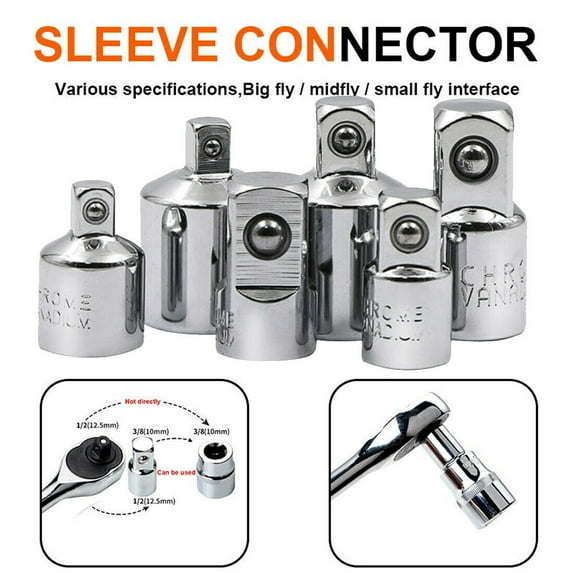 Versatile Socket Adapter Kit, Premium Chrome Vanadium Steel (Cr-V) Reducer Converter Sets For Reliable Tool Conversion, Spring Loaded Ball Ensures Secure Latching, Ideal For