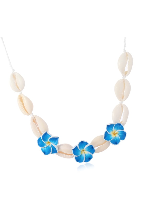 Versatile Soft Clay Floral Shell Pendant Necklace Matching Formal Casual Attire Elegant Jewelry