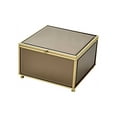thumbnail image 1 of Versatile Square Wood And Glass Storage Box, Brown, 1 of 2