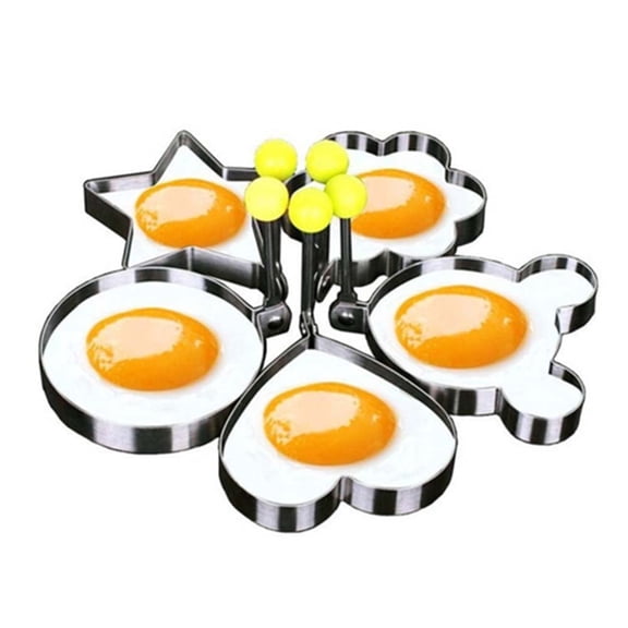 5 Pack Stainless Steel Egg Rings, Pancake Molds for Breakfast, BBQ Griddle and Kitchen Cooking, TIKA