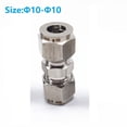 thumbnail image 1 of Versatile Stainless Steel Compression Tube Fitting Straight Connect DoubleFerrule Adapter for Hydraulic Systems, 1 of 10