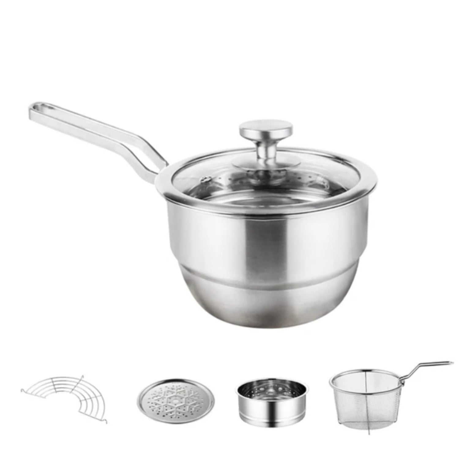 Versatile Stainless Steel Deep Fryer with Lid and Basket Ideal for Cooking French Fries Soup