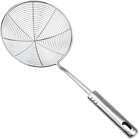 Versatile Stainless Steel Spider Strainer/Skimmer/Ladle for Cooking and Frying, Kitchen Gadgets Wire Strainer Pasta Strainer Spoon (6 Inch)