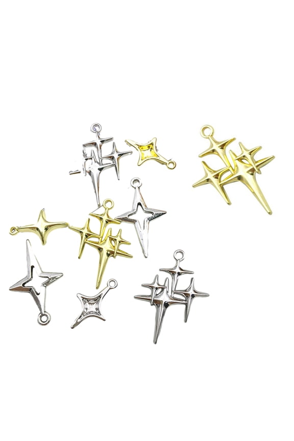 Versatile Star Shaped Pendant Four Pointed Star Charm Pendants for Accessories Jewelry Making Supplies for Lovers