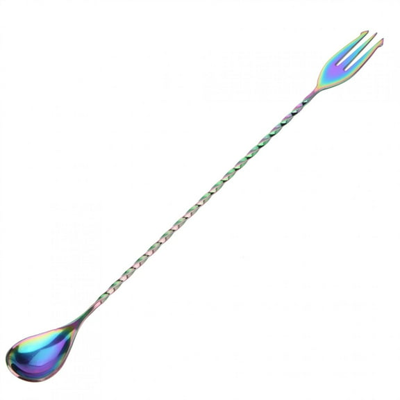 Stainless Steel Bartender Mixing Spoon, Rainbow Teaspoons Set, Classic Design with Smooth Edge Polish, 1Pc