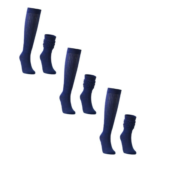 Versatile Stockings For Everyday Wear Knitted Knee High Socks Ideal For Casual Settings With Sneakers For All Seasons Detailed Size Provided *3PCS(Navy 3PCS,One Size)