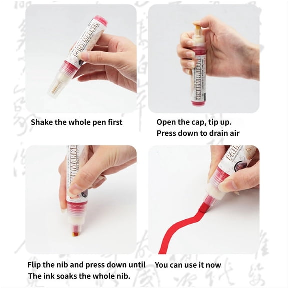 Metal Stone Paint Marker 6-Color Large Capacity Waterproof for Lettering Restoration