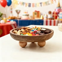 Versatile & Stylish Small Wooden Riser Wooden Pedestal Stand for Display Decorative Tray for Candles Plants Bottles Mini Vases Bathroom Countertop Farmhouse Tabletop Kitchen Island Decor Tray,Brown