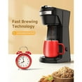 Versatile Teglu Black Single Serve Coffee Maker 2in1 Brewing For K