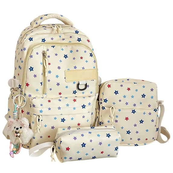 Versatile Three-Piece Backpack for Everyday Use with Spacious Main Compartment & Multiple Pockets for School Travel and Outdoor Activities