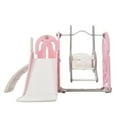 Versatile Toddler 5 in 1 Slide and Swing Set with Basketball Hoop for
