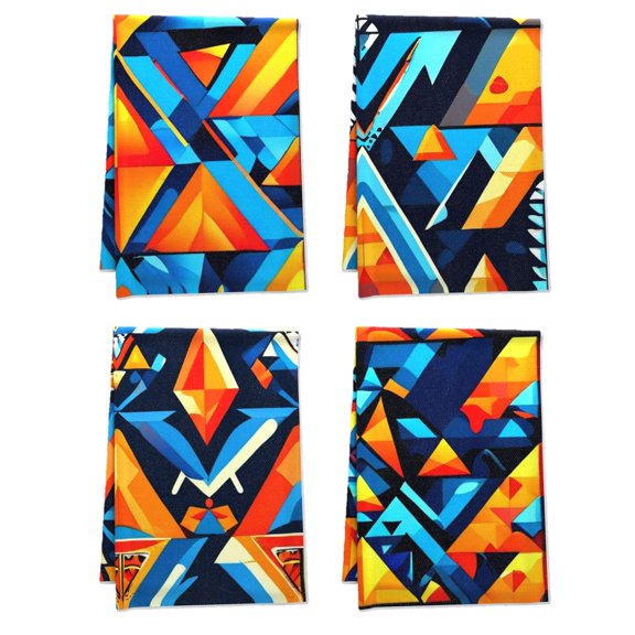 Versatile Triangle Boho Decor Hand Towel Comfortable Geometrical Shapes Bathroom Towel Beautiful Boho Bathroom Accessories Deco for Washroom Farmhouse 4pcs/Pack 16x24 Inches