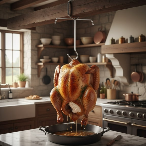 Versatile Turkey Roasting Hook for Secure Hanging and Efficient Cooking of Poultry and Meat