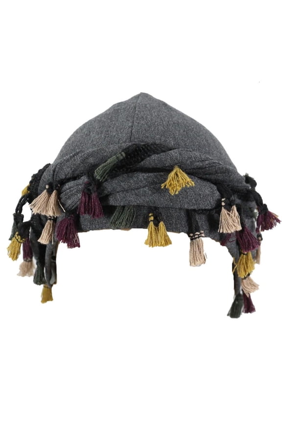 Versatile Twisted Tail Durag Breathable Lining Fringed Cotton Bandana Turban Hat for Casual Wear