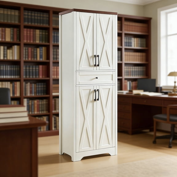Versatile Utility Closet with Drawer, Linen Cabinet for Organizing Towels, Toiletries, and Household Essentials