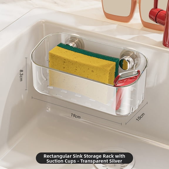 Versatile Wall-Mounted Suction Cup Sink Rack For Efficient Kitchen Storage!