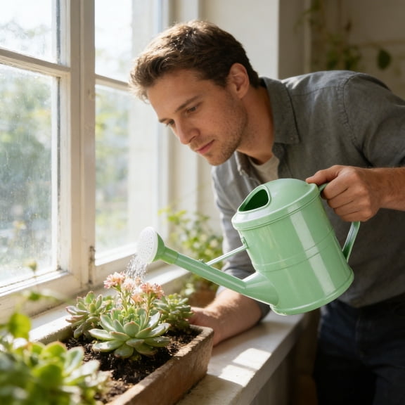 Versatile Watering Jar with Long Detachable Nozzle and Compact Design - Ideal for Indoor Outdoor Gardens and Children's Gardening - Durable Plastic Lightweight - Color A