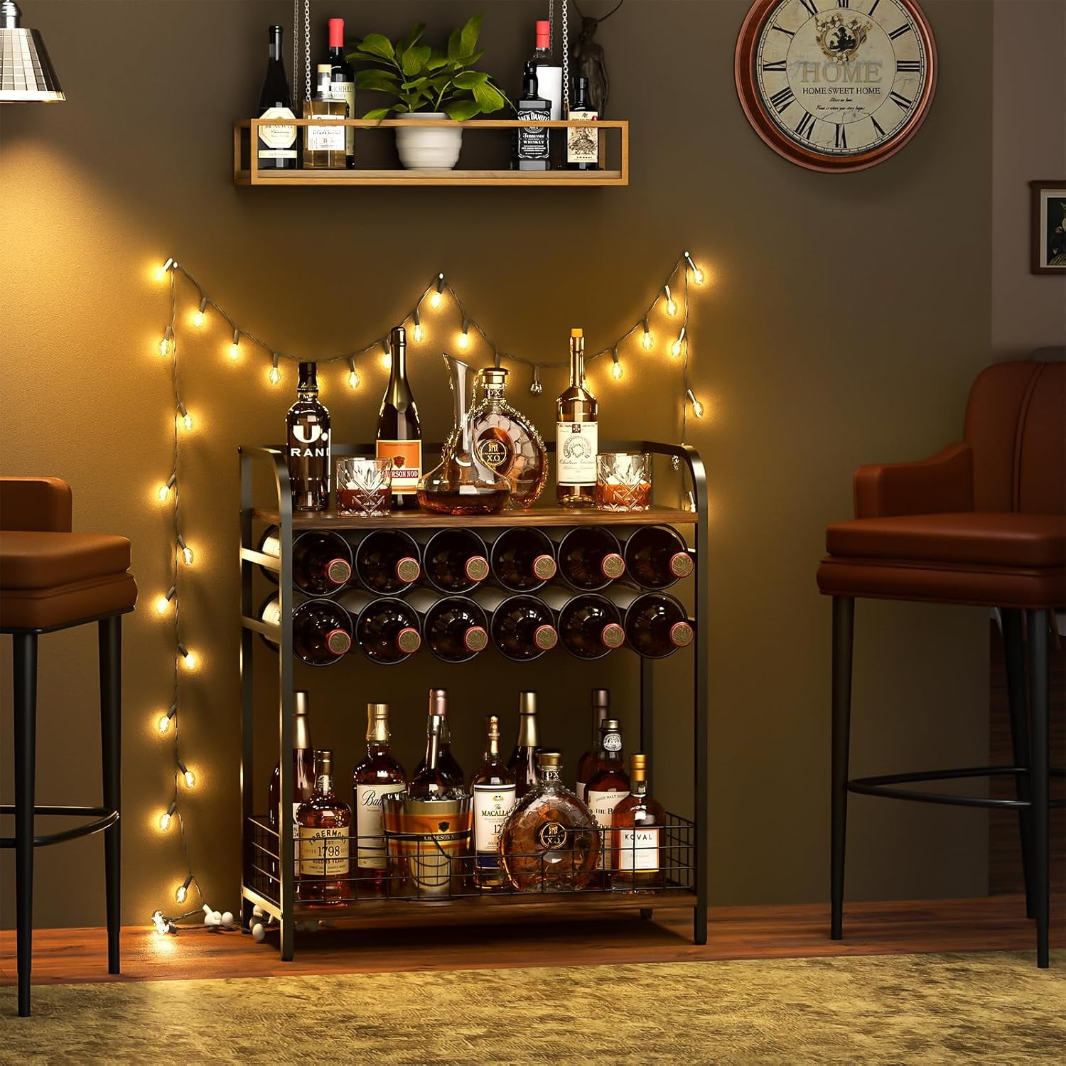 Wine Rack Wall Mounted Bottle Stand Ceramoon Pack Of Pcs Table