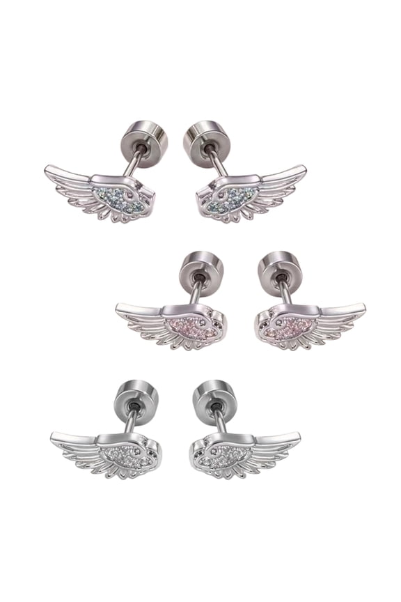 Versatile Wing Studs Earrings for Cartilage Piercing Easy Mixed Matching Styles Alloy Portable Designs