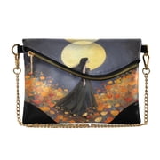 Versatile Womens Clutch - Waterproof PU Leather with Magnetic Closure and Detachable Strap Beauty in The Moonlight