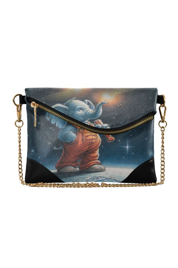 Versatile Women's Clutch - Waterproof PU Leather with Magnetic Closure and Detachable Strap Explorer Elephant