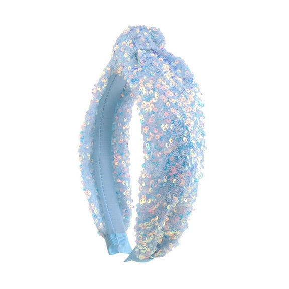 Versatile Women's High Hairband Elegant Knotted Headband with Colorful Sequins for Fashion-forward Styles