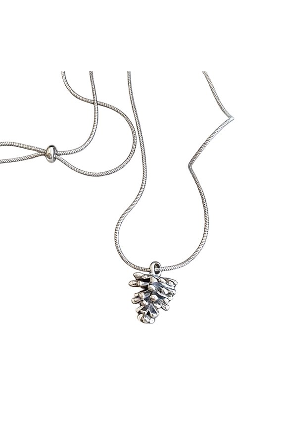 Versatile Women's Necklace Pine Cone Charm Geometric Adjustable Chain for Sweaters Shirts Dresses Stylish Accessory