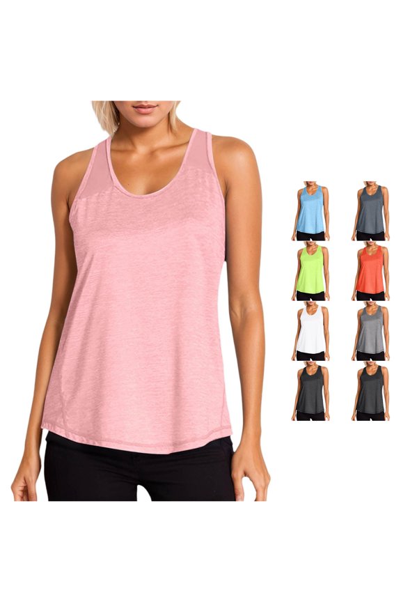 Versatile Women's Tank Top Racerback Mesh Design for Everyday Activewear – Breathable Sleeveless Top for Daily Sedentary to Exercise Comfort