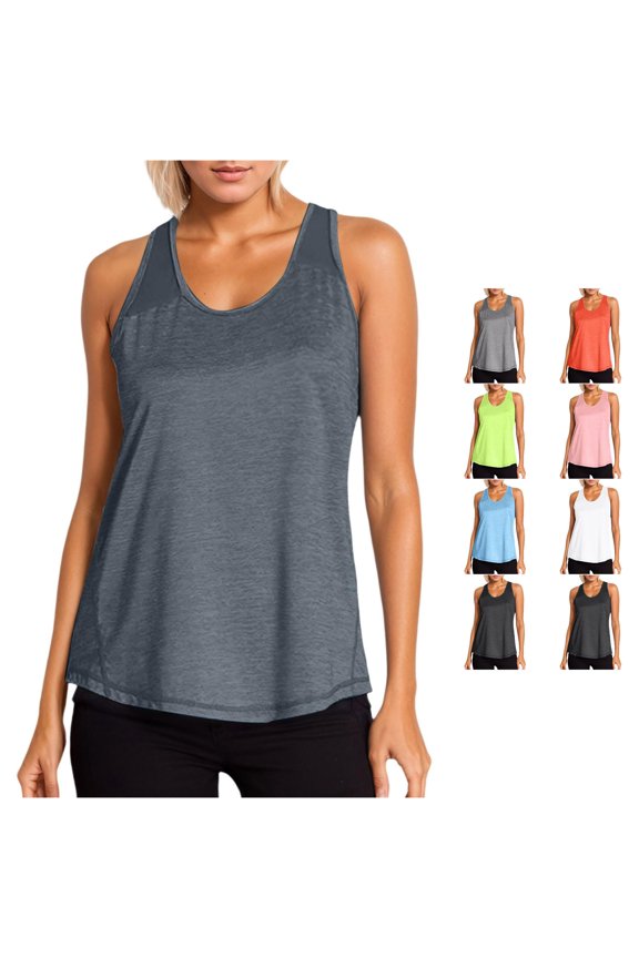 Versatile Women's Tank Top Racerback Mesh Design for Everyday Activewear – Breathable Sleeveless Top for Daily Sedentary to Exercise Comfort