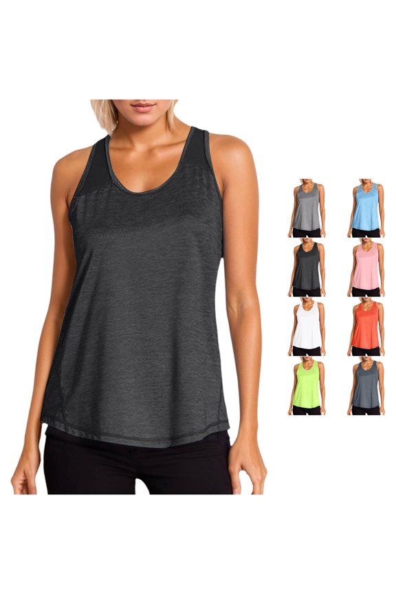 Versatile Women's Tank Top Racerback Mesh Design for Everyday Activewear – Breathable Sleeveless Top for Daily Sedentary to Exercise Comfort