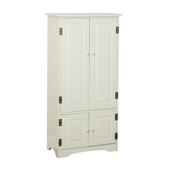 TMS Contemporary Four Door Vertical Wall Cabinet with Shelves, White