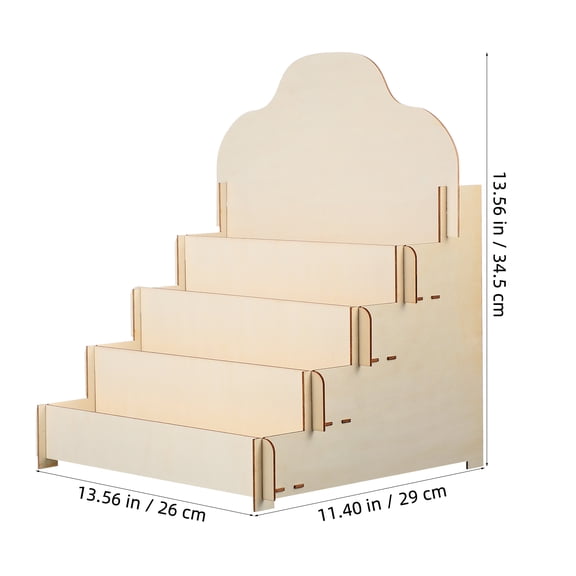 GAXIRE Beige Wooden Card Display Rack and Organizer for Photos, Cards, and Small Items - 1 Set Stylish Storage Solution