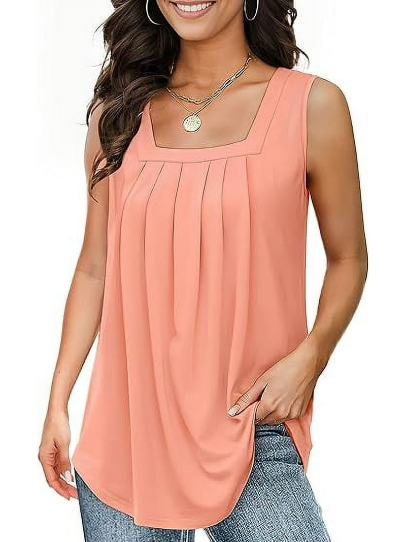 Versatile, fashionable, square-neck gathered pleat swing