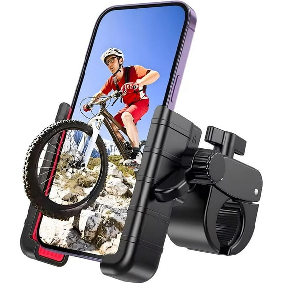  Versatile for multiple vehicle Models 360 rotating motorcycle/bicycle phone stand, unobstructed camera design, compatible with 4.5-7.0-inch iPhone/Android, suitable for electric scooters, mountai