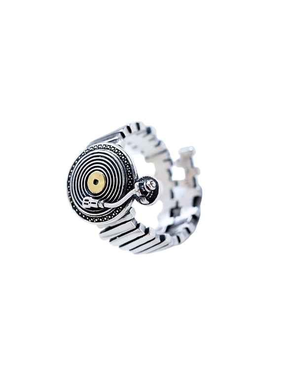 Versatile sound Disc Themed Copper Rings Excellent for Hip Hop Scenes Musical Festivals and Fashionable Attire
